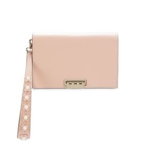 Zac posen leather convertible clutch in blush